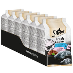 Sheba Fresh Cuisine Taste of Tokyo Cat Food Pouches Mixed in Gravy 6 x 50g (Pack of 1)