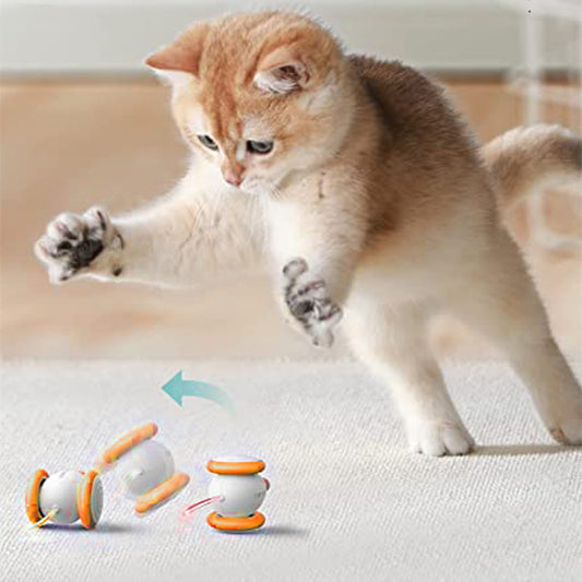 Cat Toy, Electric Mouse (Relieves Stress and Lack of Exercise) Cat, Cat, Pet Toy, Automatic, Comes with Rat Sound, Tail with LED Light, USB Rechargeable, Safe Material, Indoor (Orange Color)