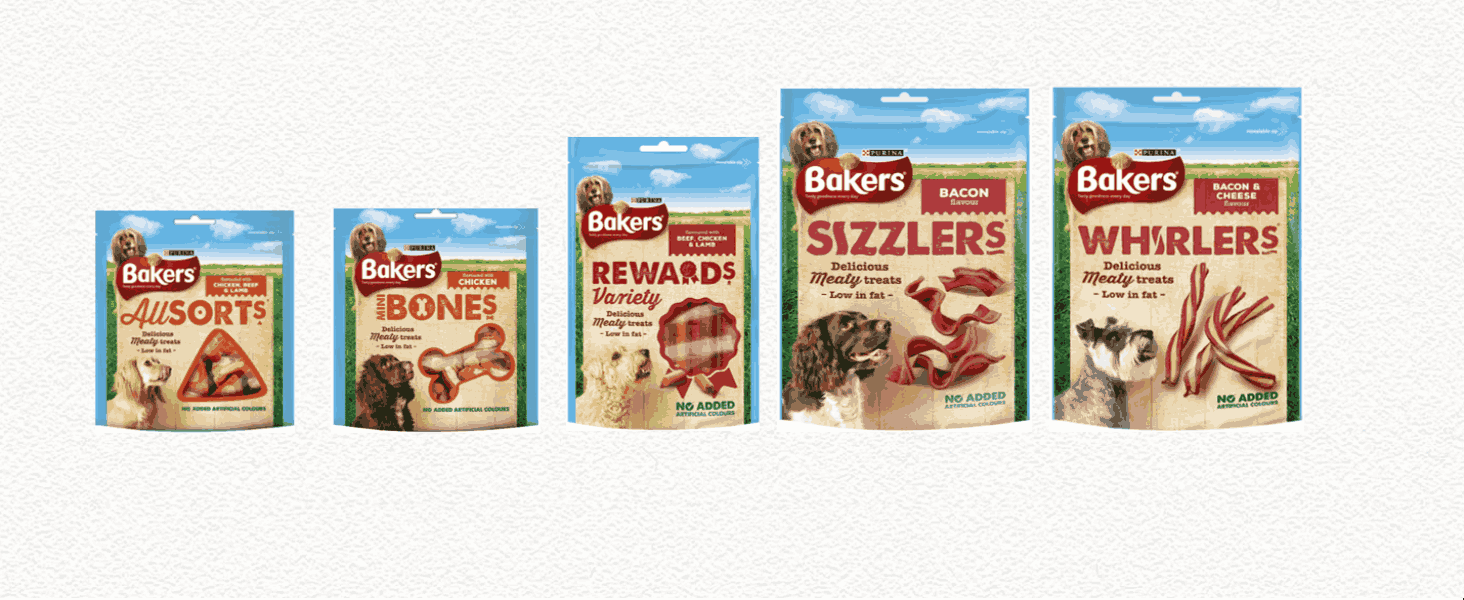 BAKERS Whirlers Bacon and Cheese Dog Treats 130g (Pack of 6) - Hungry Tails