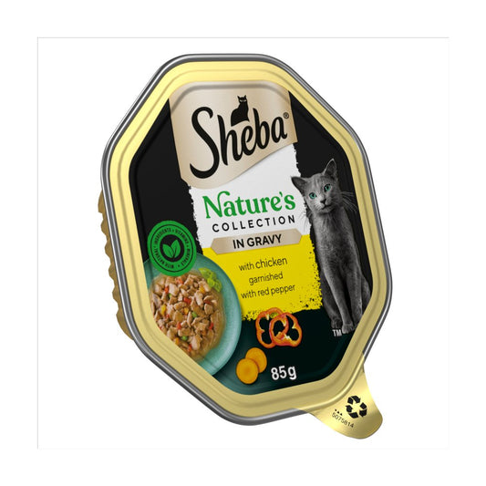 Sheba Nature's Collection Adult Cat Food Tray with Chicken in Gravy 85g (Pack of 22)