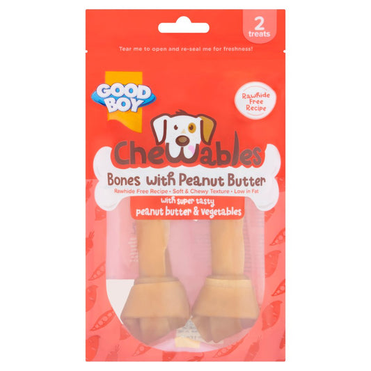 Good Boy Chewables Bones with Peanut Butter Treats 2 Pack 158g (Pack of 1)
