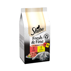 Sheba Fresh & Fine Cat Food Pouches Beef & Chicken in Gravy 6 x 50g (Pack of 1) - Hungry Tails