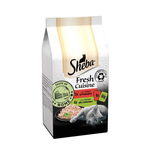 Sheba Fresh Cuisine Taste of Rome Cat Food Pouches Mixed in Gravy 6 x 50g (Pack of 8)
