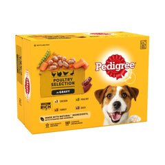 Pedigree Adult Dog Food Pouches Mixed in Gravy 12 x 100g (Pack of 1) - Hungry Tails