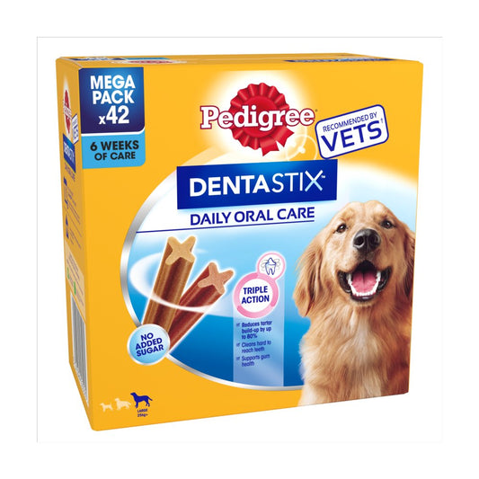 Pedigree Dentastix Daily Adult Large Dog Treats 42 x Dental Sticks 1.62kg (Pack of 1)