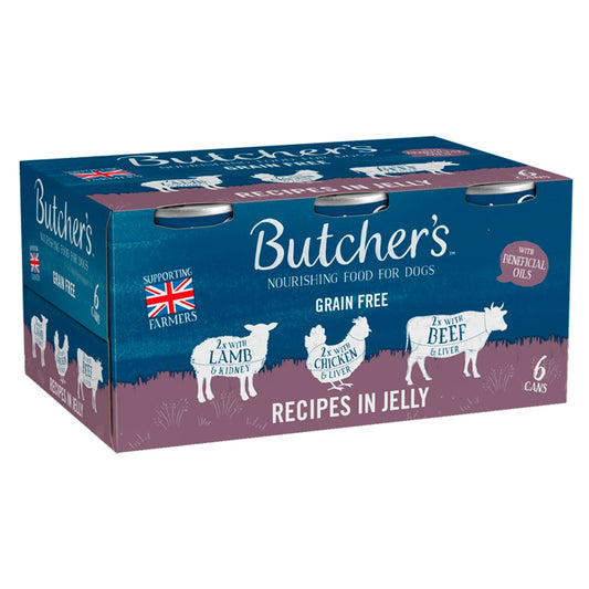 Butcher's Recipes in Jelly Dog Food Tins 6 x 400g (Pack of 1)