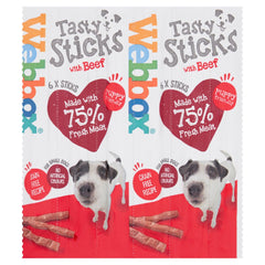 Webbox 6 Tasty Sticks with Beef 30g (Pack of 12)