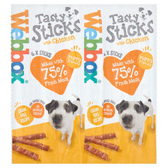 Webbox Dogs Delight Chicken Meaty Sticks Dog Treat 30g (Pack of 12) | 72 STICKS TOTAL