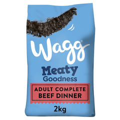 Wagg Meaty Goodness Adult Complete Beef Dinner Dry Dog Food 2kg (Pack of 1) - Hungry Tails
