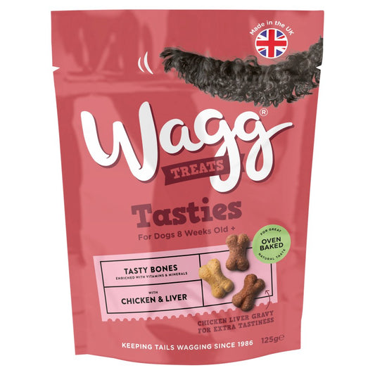 Wagg Treats Tasty Bones for Dogs 8 Weeks Old+ 125g (Pack of 7) - Hungry Tails