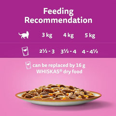 Whiskas 1+ Duo Meaty Combos Adult Cat Food in Jelly 12 x 85g (Pack of 4) - Hungry Tails