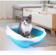 Open Top Pet Litter Tray Portable for All Kinds of Cat Litter Cat Litter Box Coffe