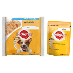 Pedigree Adult Dog Food Pouches Chicken in Jelly 3 x 100g (Pack of 1) - Hungry Tails