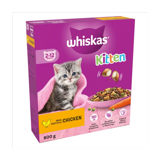 Whiskas Kitten Chicken Dry Food 800g (Pack of 5)