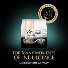 Sheba Fresh & Fine Cat Food Pouches Fish in Gravy 15 x 50g (Pack of 1) - Hungry Tails