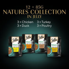 Sheba Nature's Collection Adult Cat Food Pouch Poultry in Jelly 12 x 85g (Pack of 4)