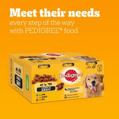 Pedigree Adult Wet Dog Food Tins Mixed in Gravy 6 x 400g (Pack of 1) - Hungry Tails