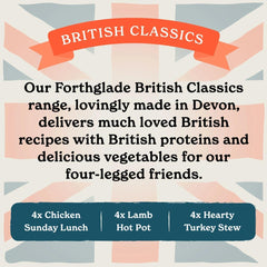 Forthglade British Classics Hearty Turkey Stew Complete Natural Grain Free Adult Wet Dog Food 395g (Pack of 18)