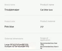 Troublemaker Semi-closed Cat Toilet Cat Head Toilet Litter Box - Hungry Tails