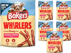 BAKERS Whirlers Bacon and Cheese Dog Treats 130g (Pack of 6) - Hungry Tails