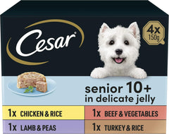 Cesar Senior Dog Food Trays Meat in Delicate Jelly 8 x 150g (Pack of 1)
