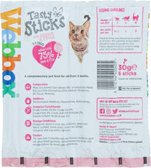 Webbox 6 Tasty Sticks with Salmon & Trout, Semi-Moist Tasty Treats 30g (Pack of 12)