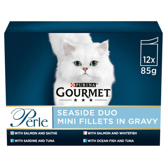 GOURMET Perle Seaside Duo in Gravy Cat Food 12x85g (Pack of 4)