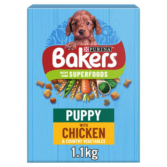 BAKERS Puppy Chicken with Vegetables Dry Dog Food 1.1kg (Pack of 1) - Hungry Tails