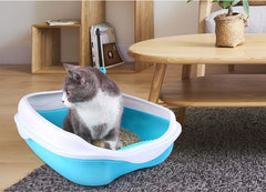 Open Top Pet Litter Tray Portable for All Kinds of Cat Litter Cat Litter Box Coffe