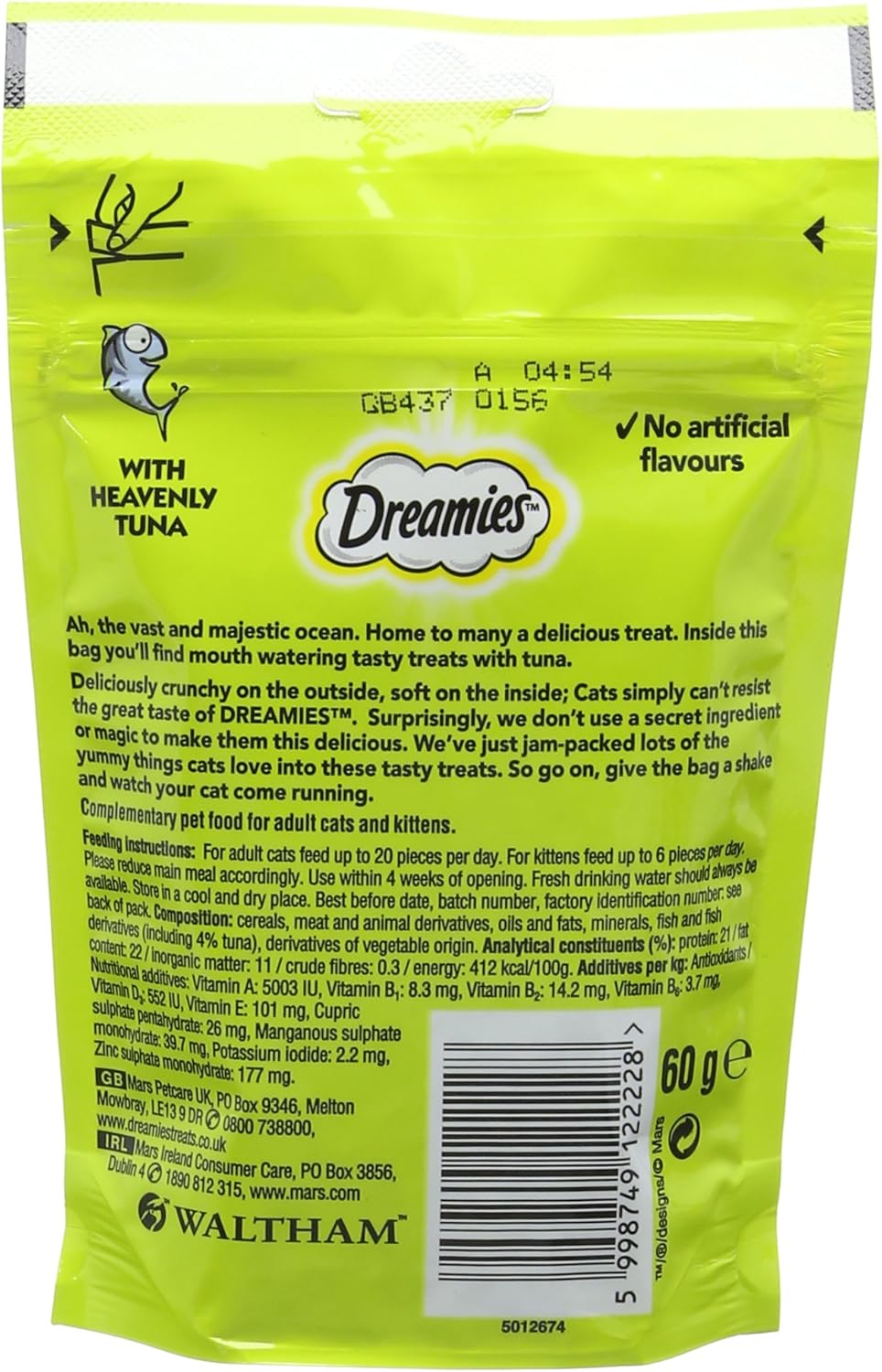 Dreamies Cat Treat Biscuits with Tuna Flavour 60g (Pack of 8) - Hungry Tails