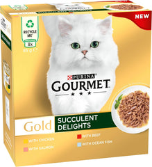 GOURMET Gold Succulent Delights Wet Cat Food 8x85g (Pack of 8)