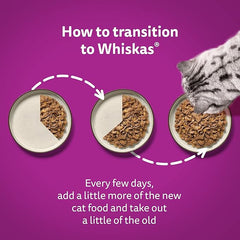 Whiskas 1+ Catch of the Day Mix Adult Cat Food Pouches in Gravy 12 x 85g (Pack of 4) - Hungry Tails