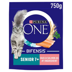 PURINA ONE Senior 7+ Salmon Dry Cat Food 2.8kg (Pack of 4)