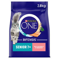 PURINA ONE Senior 7+ Salmon Dry Cat Food 2.8kg (Pack of 4)