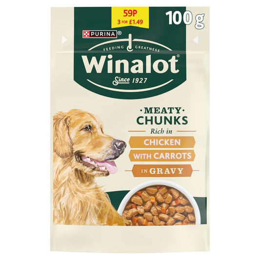 WINALOT Meaty Chunks in Jelly Chicken 100g (Pack of 20) - Hungry Tails