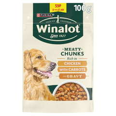 WINALOT Meaty Chunks in Jelly Chicken 100g (Pack of 20) - Hungry Tails