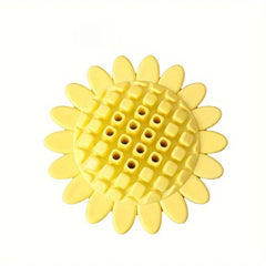 Pet Sunflower Leaky Ball Toys Dogs Chewable And Teething Rubber Toys(Yellow)