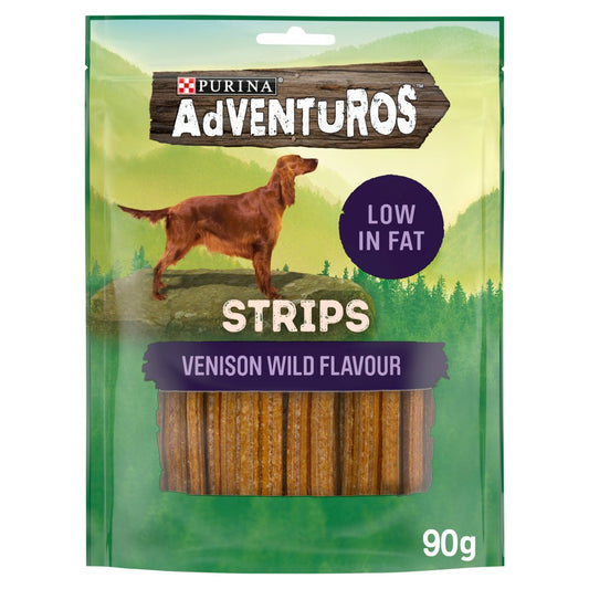Adventuros Strips Venison Wild Flavour 90g (Pack of 6) - Hungry Tails