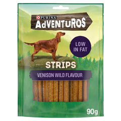 Adventuros Strips Venison Wild Flavour 90g (Pack of 6) - Hungry Tails