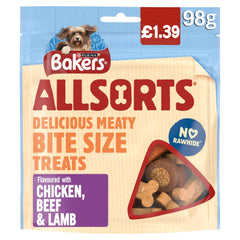 BAKERS Allsorts Chicken, Beef and Lamb Dog Treats 98g (Pack of 6) - Hungry Tails