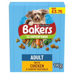 BAKERS Chicken with Vegetables Dry Dog Food 1kg PMP(Pack of 5) - Hungry Tails