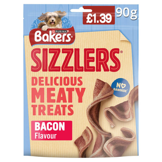 BAKERS Sizzlers Bacon Dog Treats 90g (Pack of 6) - Hungry Tails
