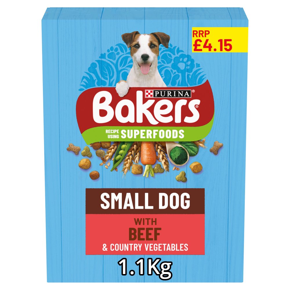 BAKERS Small Dog Beef Dry Dog Food 1.1kg (Pack of 5) - Hungry Tails