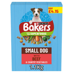 BAKERS Small Dog Beef Dry Dog Food 1.1kg (Pack of 5) - Hungry Tails