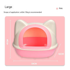 Troublemaker Semi-closed Cat Toilet Cat Head Toilet Litter Box - Hungry Tails