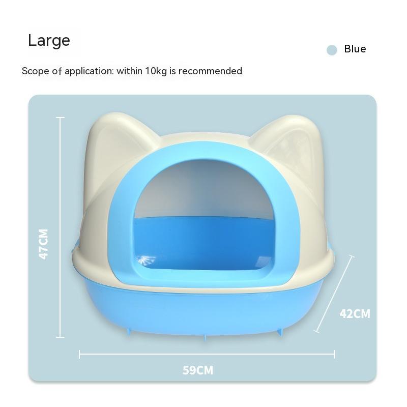Troublemaker Semi-closed Cat Toilet Cat Head Toilet Litter Box - Hungry Tails