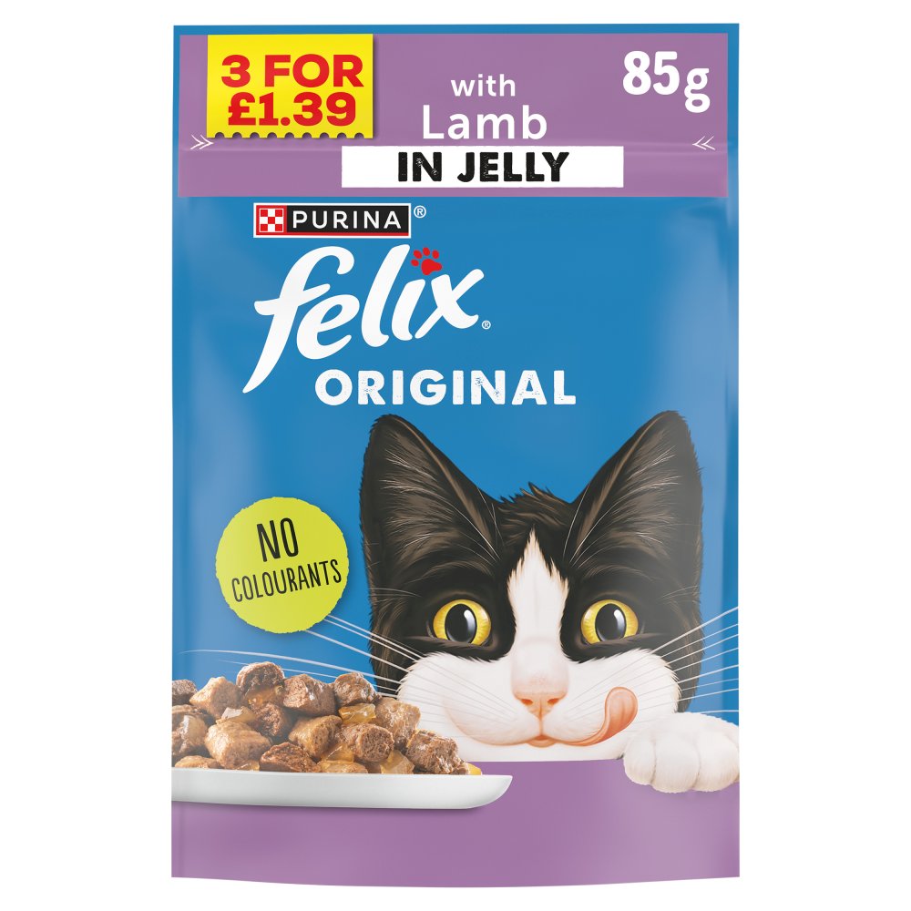 Felix Original Lamb in Jelly Cat Food 85g (Pack of 24) - Hungry Tails