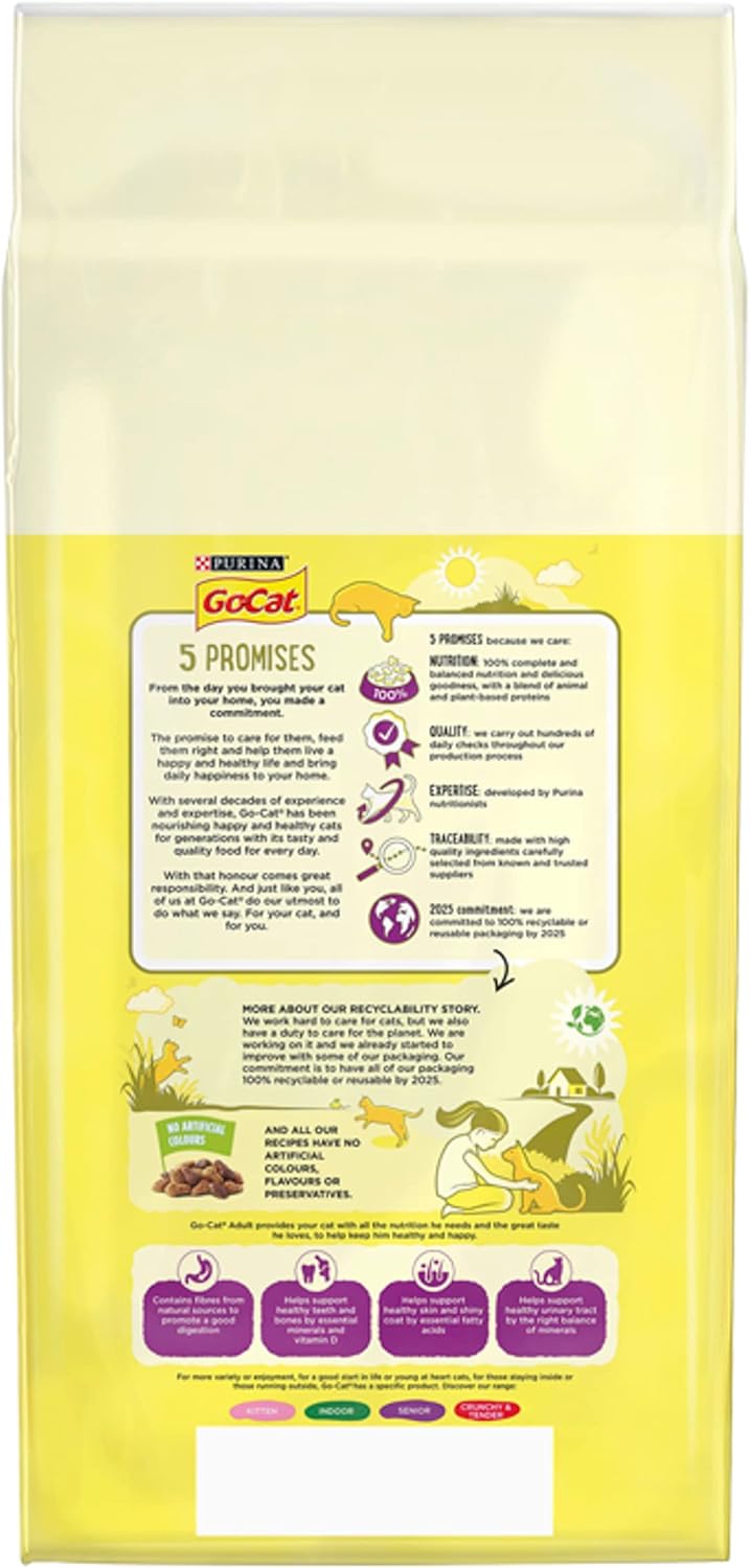 GO-CAT Chicken and Duck Dry Cat Food 340g (Pack of 6) - Hungry Tails