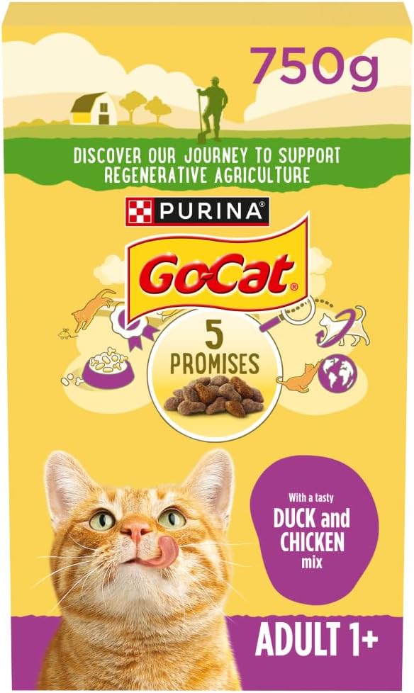 GO-CAT Chicken and Duck Dry Cat Food 750g (Pack of 5) - Hungry Tails