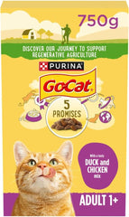 GO-CAT Chicken and Duck Dry Cat Food 750g (Pack of 5) - Hungry Tails